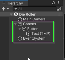 Button in Hierarchy