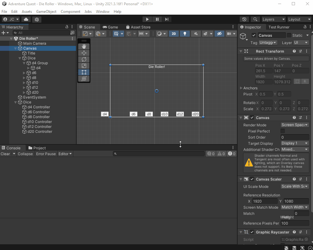 Add Vertical Layout Group