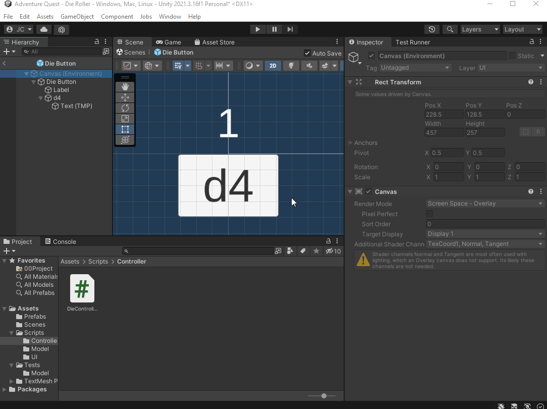Add Die Button Script