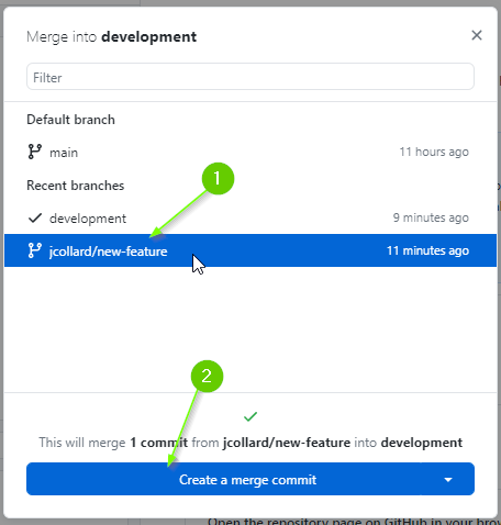 Create a merge commit